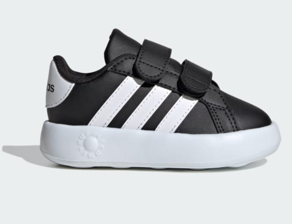Tenis Adidas Grand Court Base 2.0 Negro/Blanco Bebe