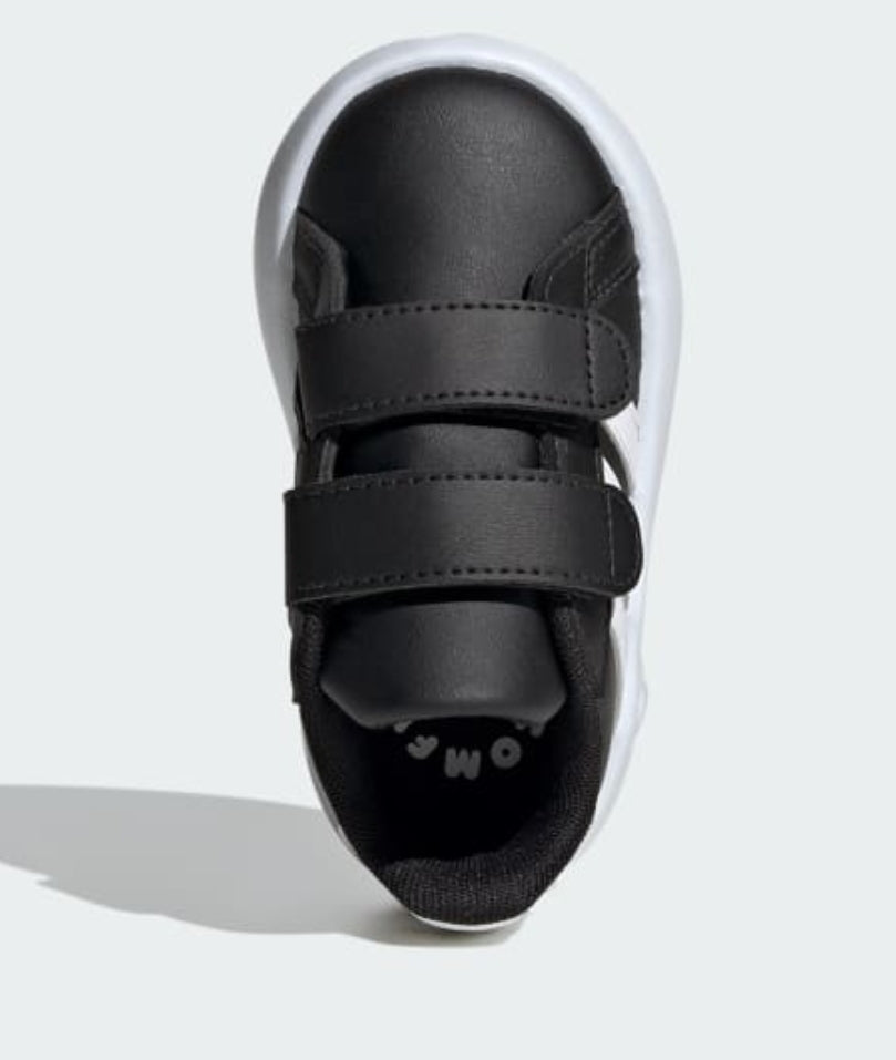 Tenis Adidas Grand Court Base 2.0 Negro/Blanco Bebe