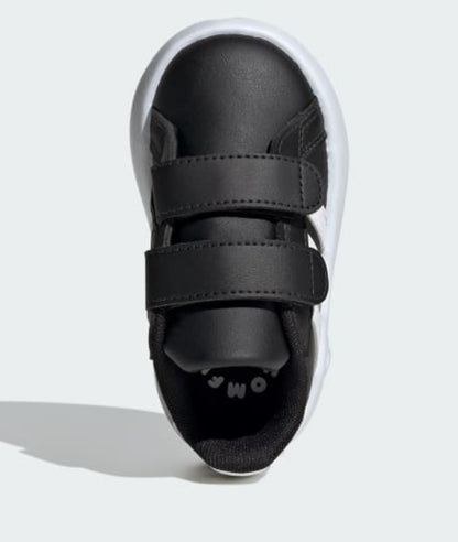Tenis Adidas Grand Court Base 2.0 Negro/Blanco Bebe