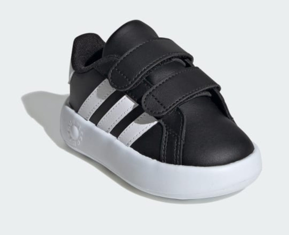 Tenis Adidas Grand Court Base 2.0 Negro/Blanco Bebe